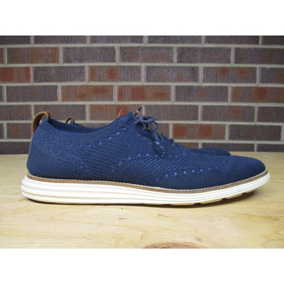Cole Haan Mens Original Grand Stitchlite Wingtip Oxford Shoes C27960 Blue 13 M - Picture 1 of 16